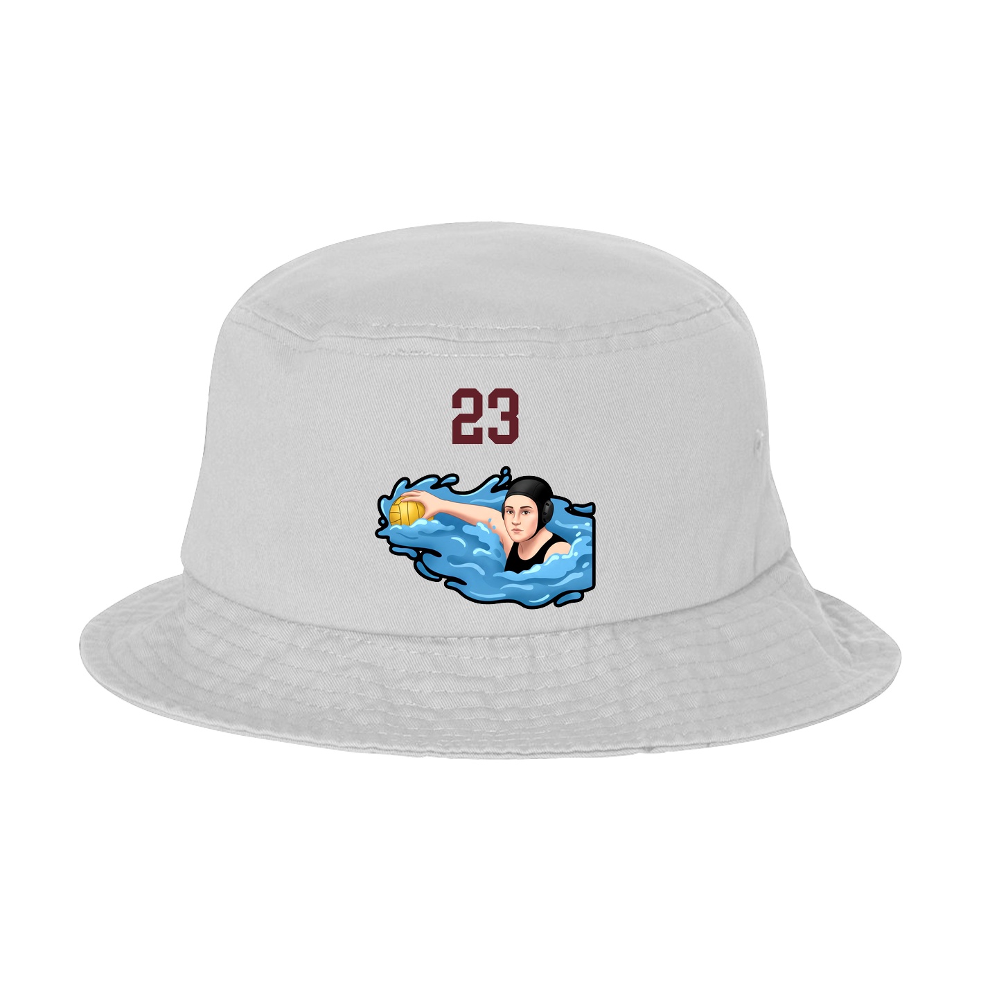 Bucket Cap — Number Top in White