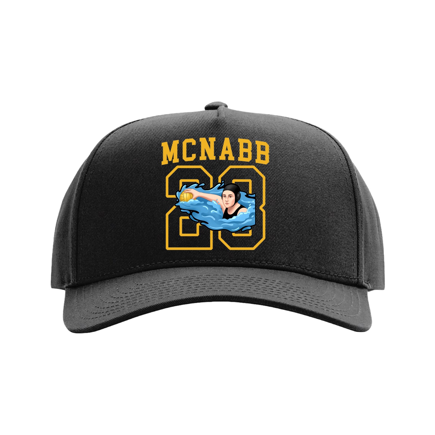Full Fabric Five-Panel Champ Cap — Shirsey in Black