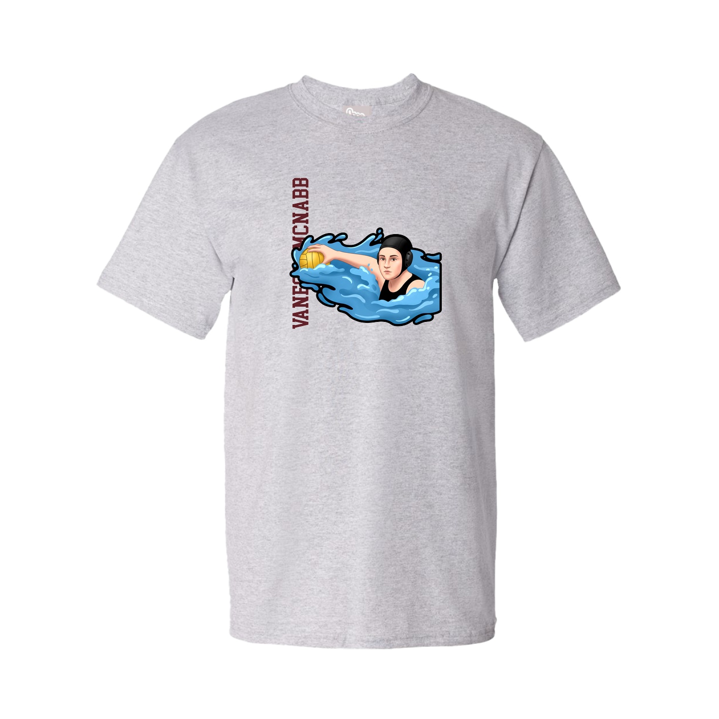 Tee — Name Vertical in Grey
