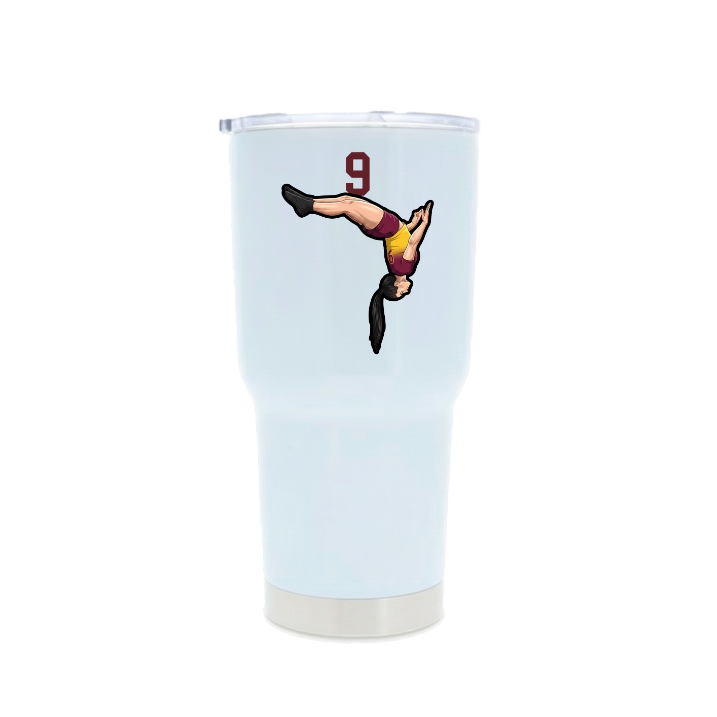 30oz Stainless Steel Tumbler — Number Top in White