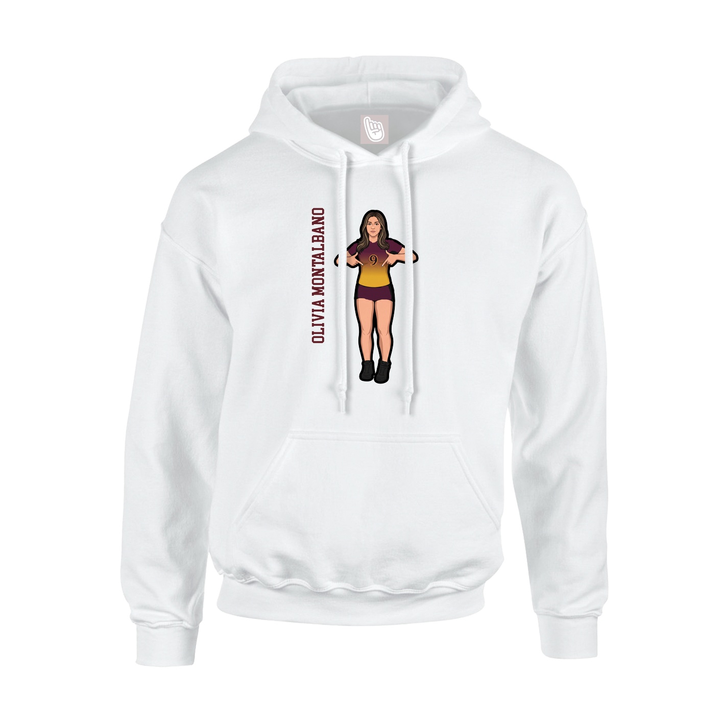 Youth Hoodie — Name Vertical in White