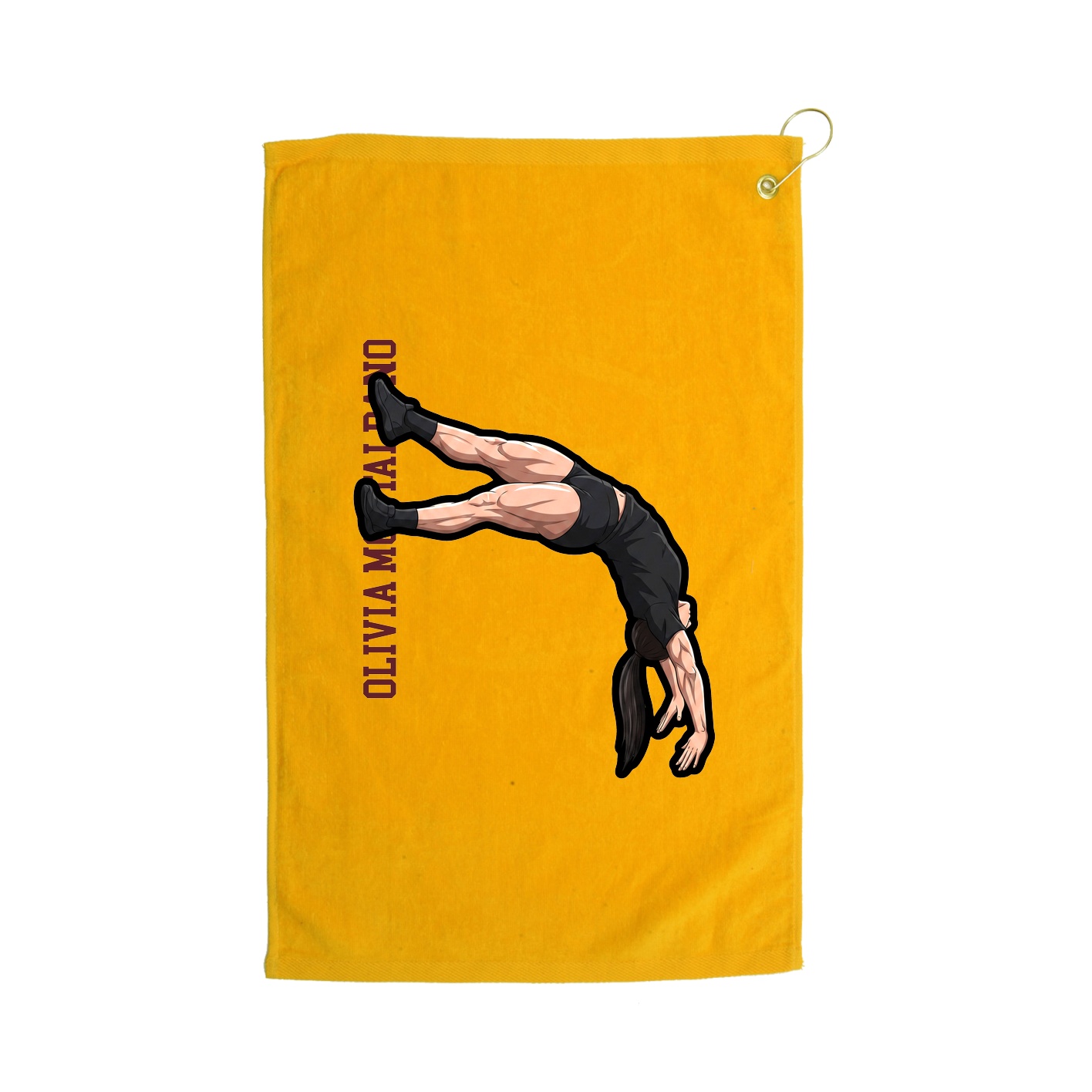 Golf Towel — Name Vertical in Gold