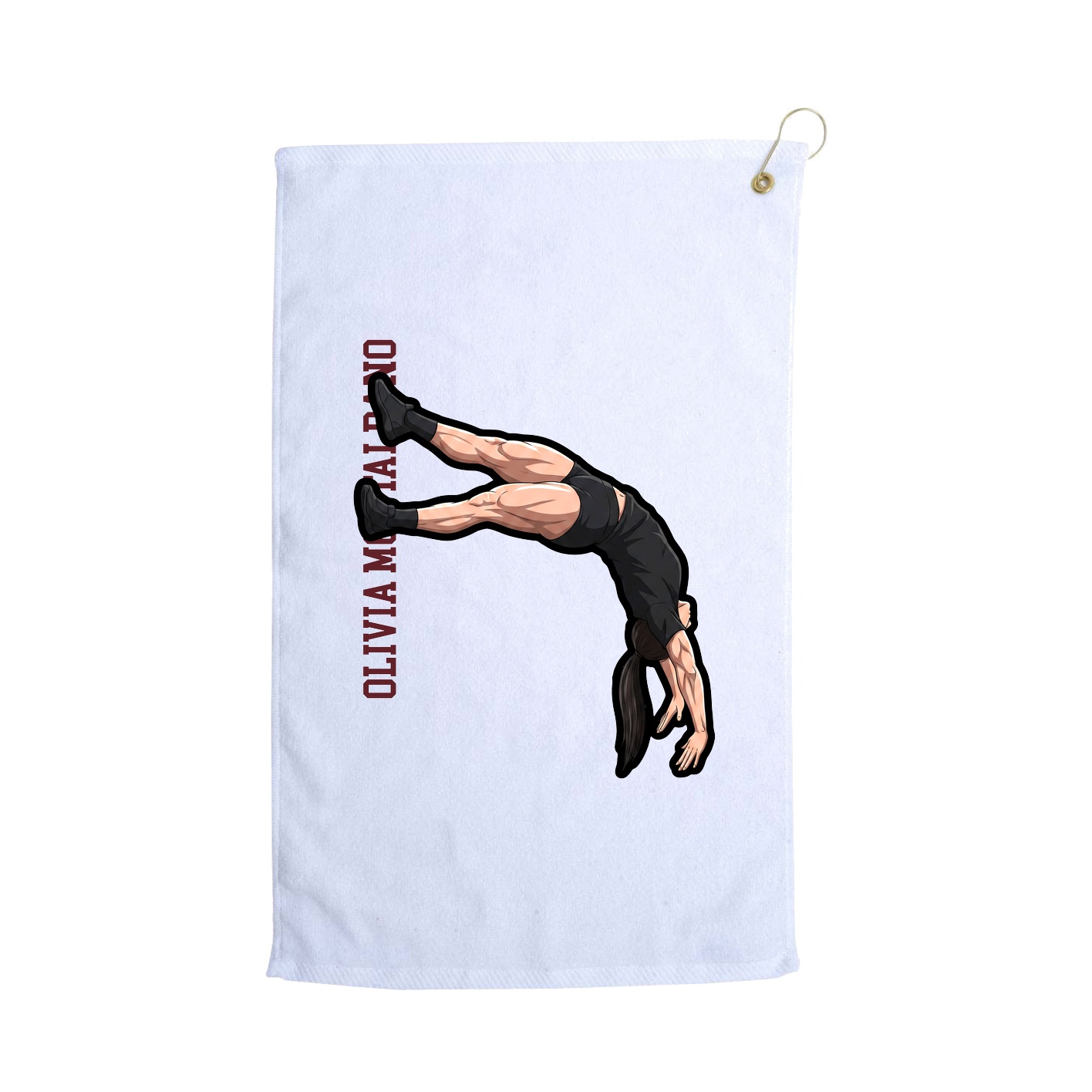 Golf Towel — Name Vertical in White