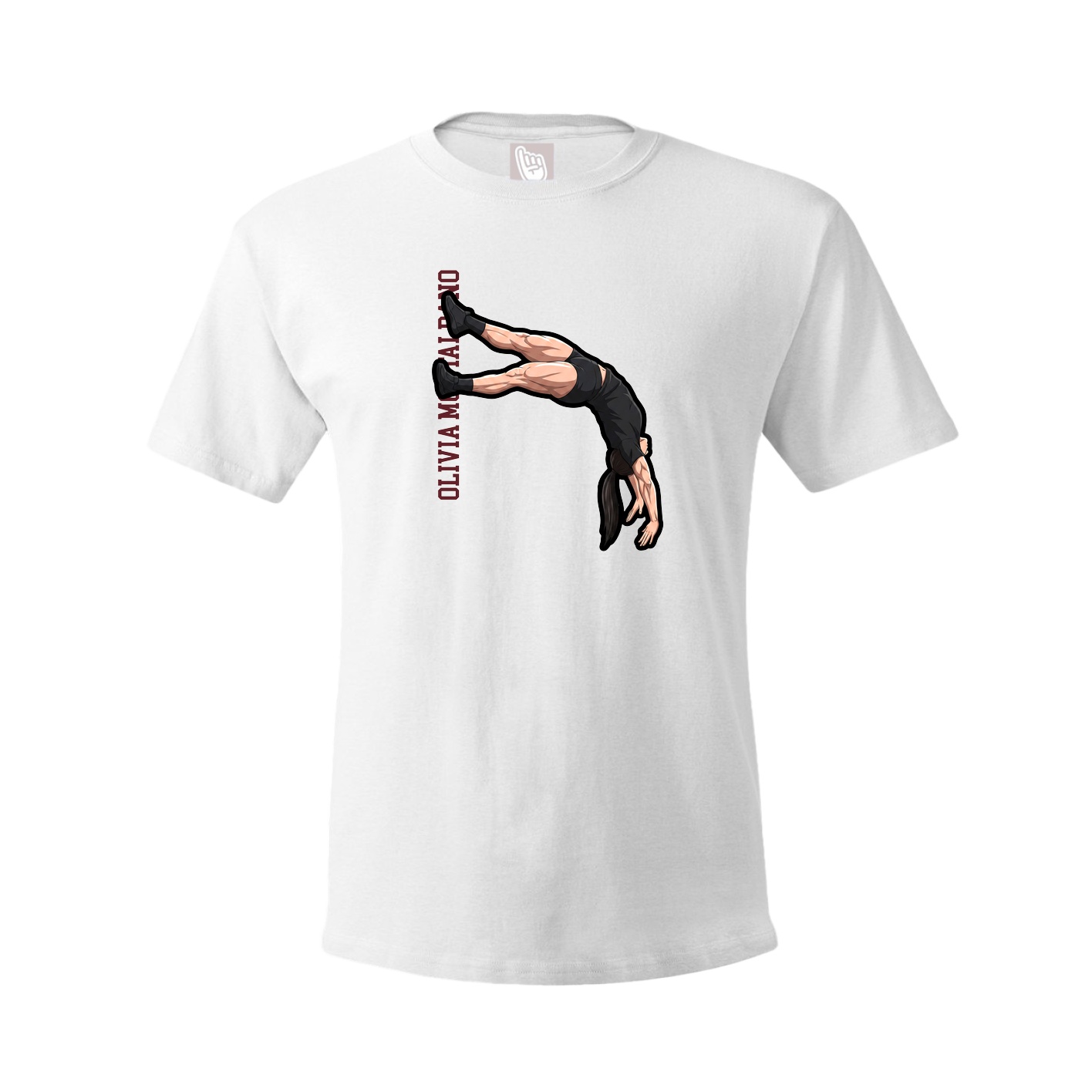Tee — Name Vertical in White