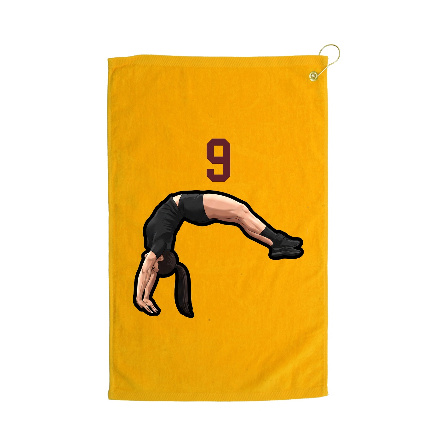Golf Towel — Number Top in Gold