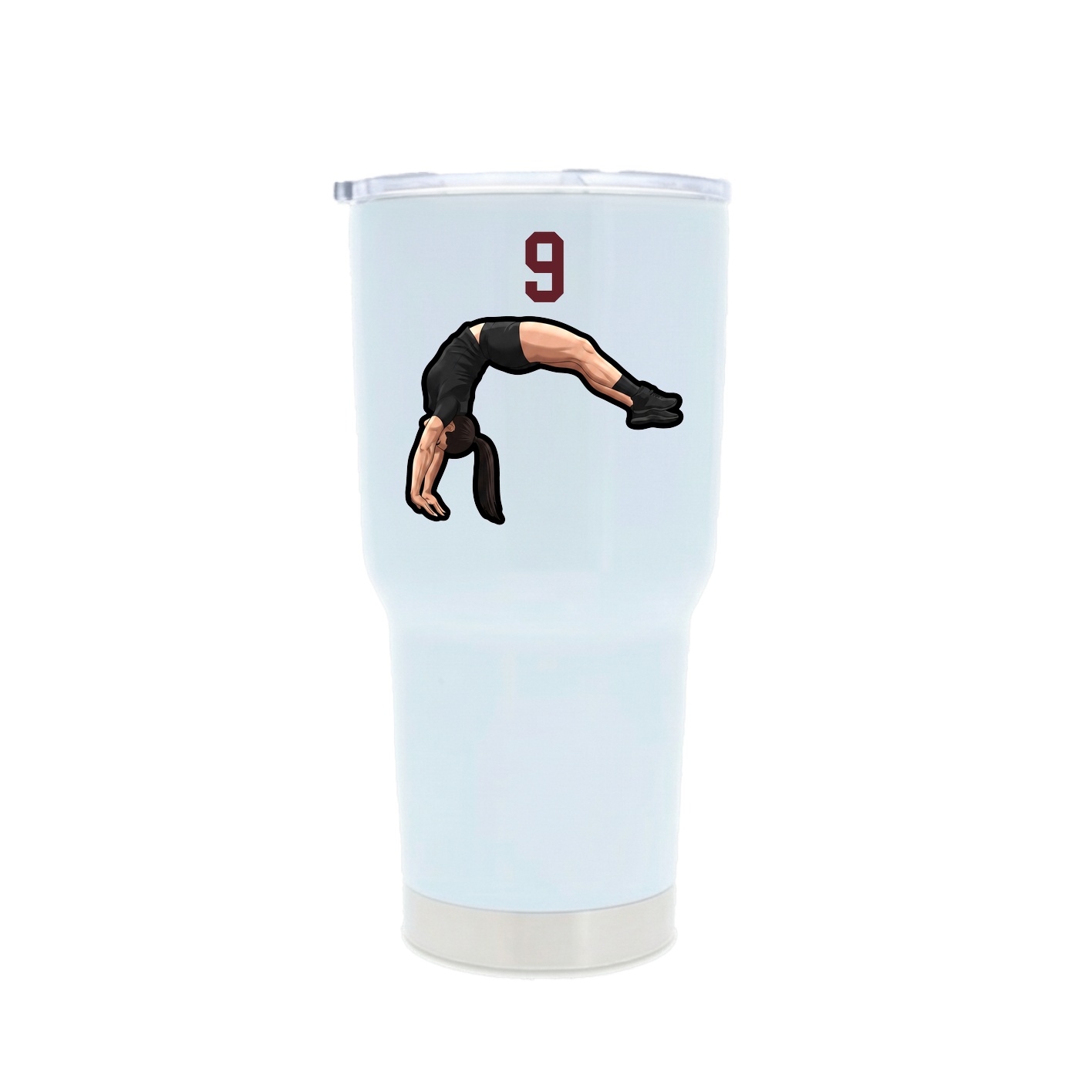 30oz Stainless Steel Tumbler — Number Top in White