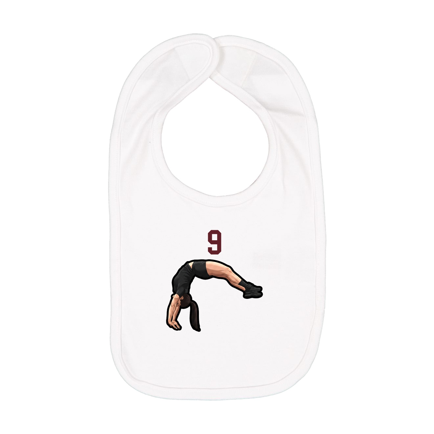 Infant Bib — Number Top in White