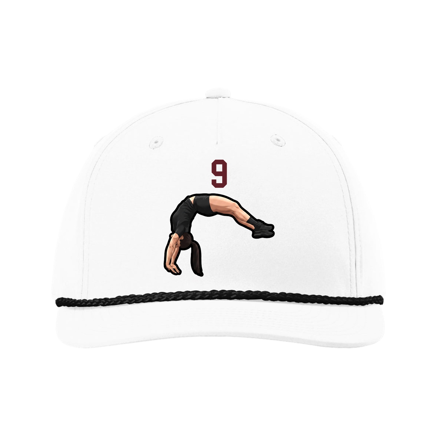 Five-Panel Classic Rope Cap — Number Top in White