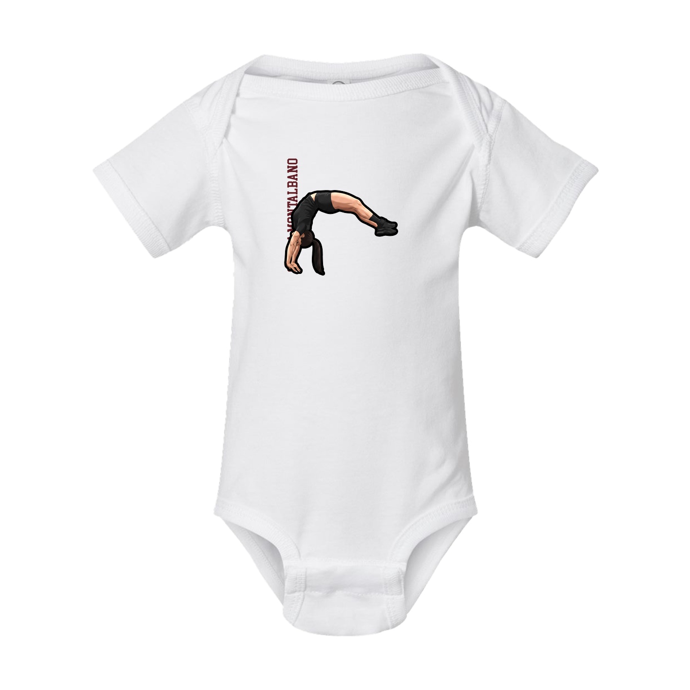 Baby Onesie — Name Vertical in White
