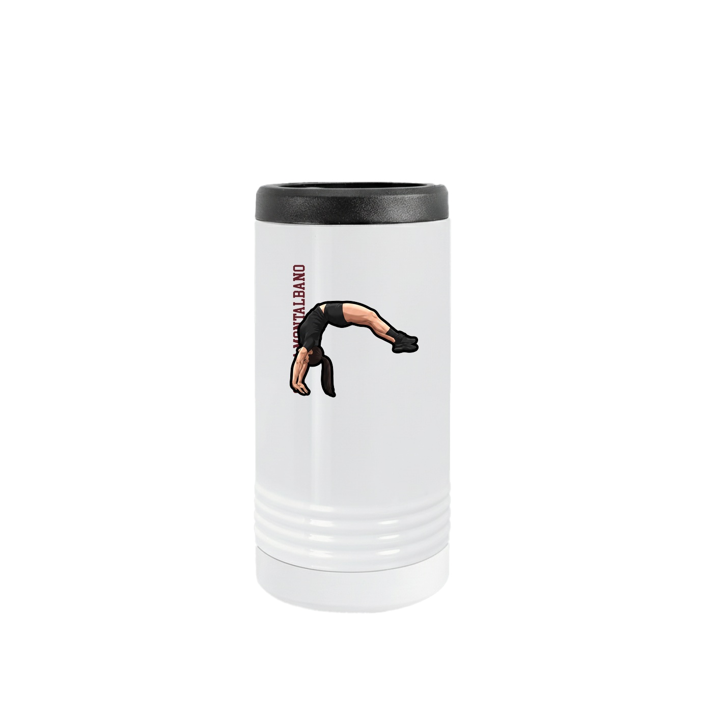 Slim Beverage Holder — Name Vertical in White