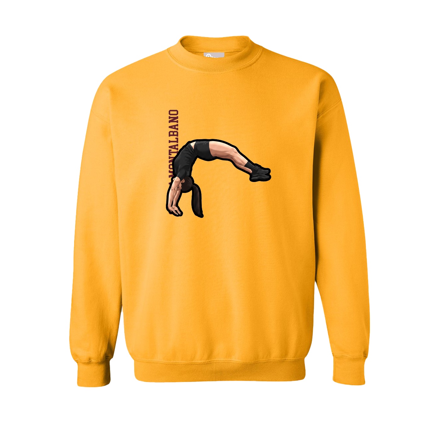 Fleece Crew — Name Vertical in Gold