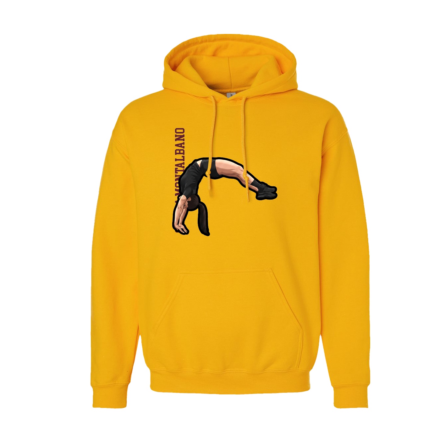 Youth Hoodie — Name Vertical in Gold