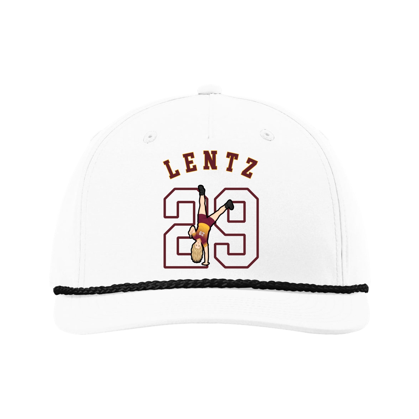 Five-Panel Classic Rope Cap — Shirsey Arch in White