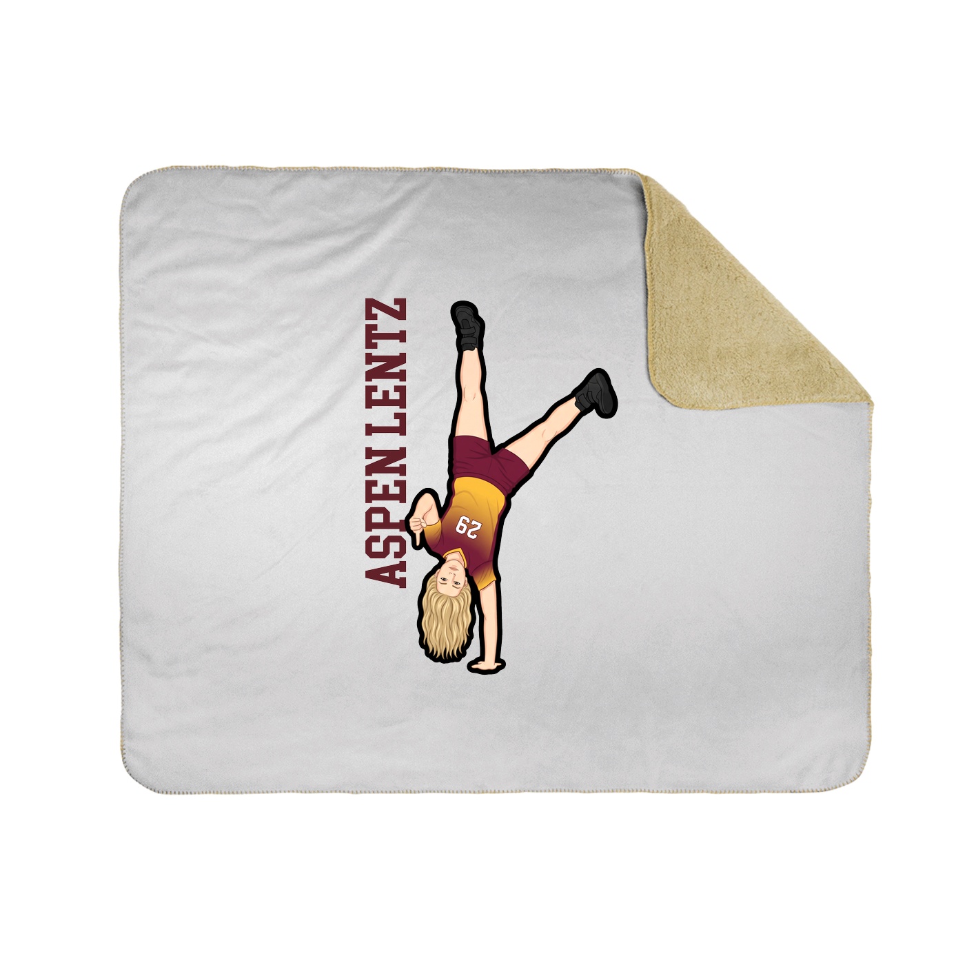 Throw Blanket — Name Vertical in White