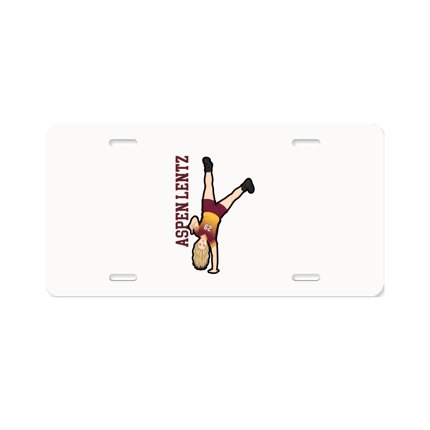 License Plate — Name Vertical in Classic