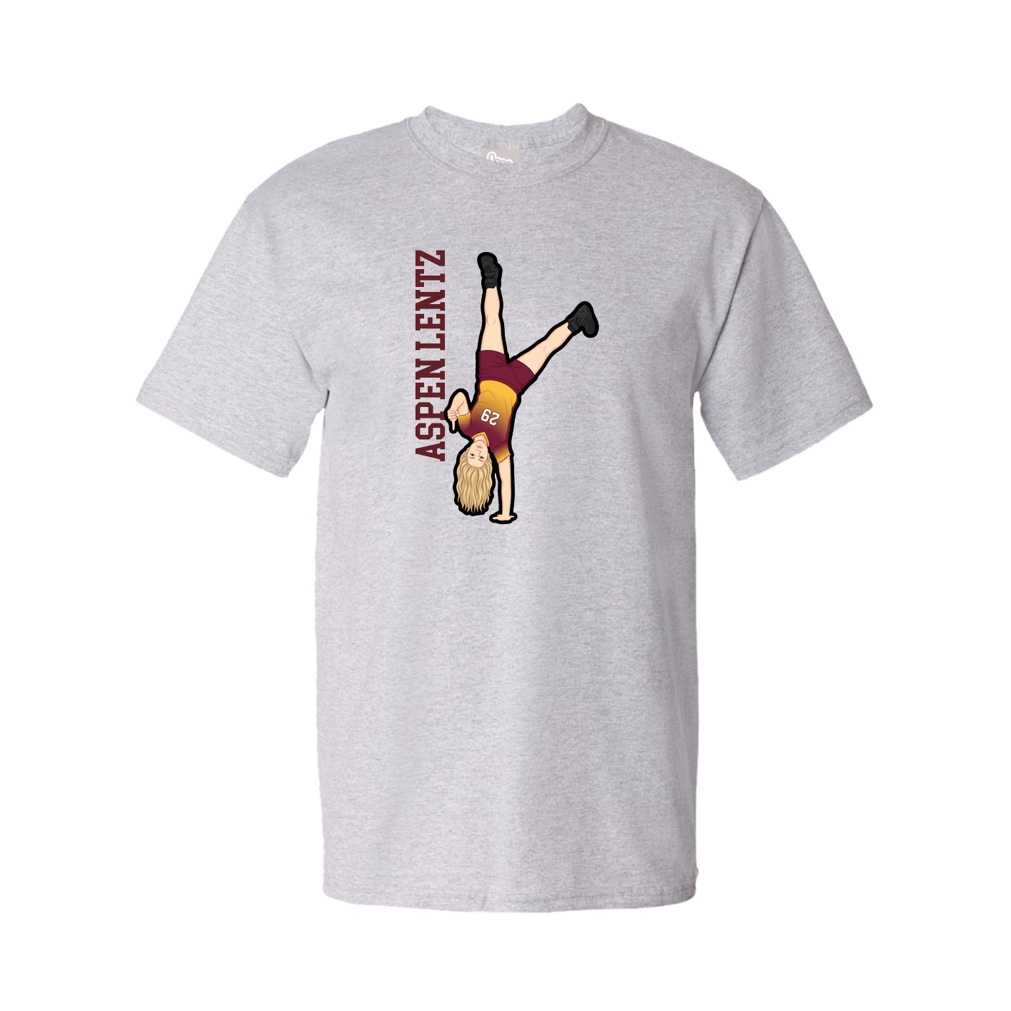 Tee — Name Vertical in Grey