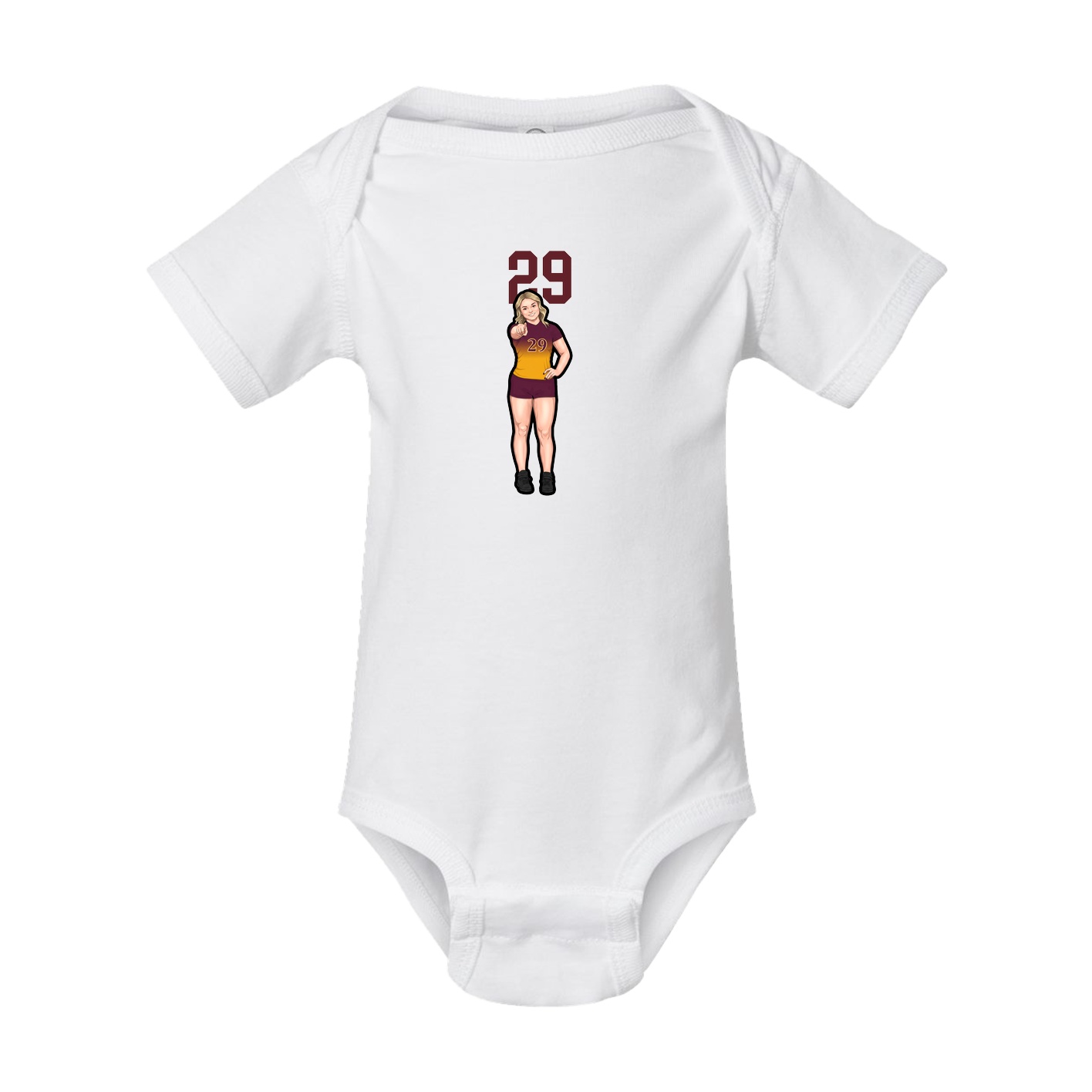 Baby Onesie — Number Top in White