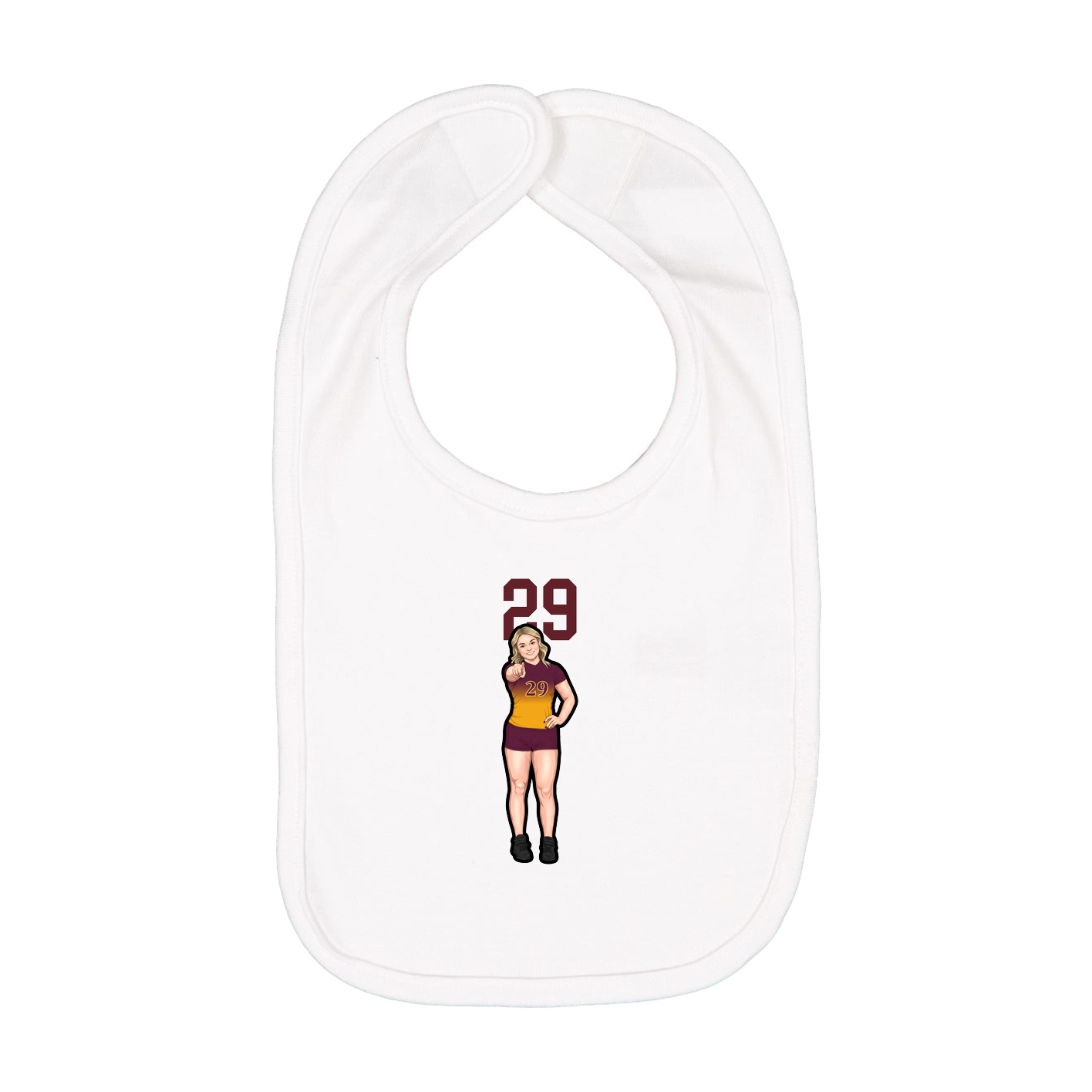 Infant Bib — Number Top in White