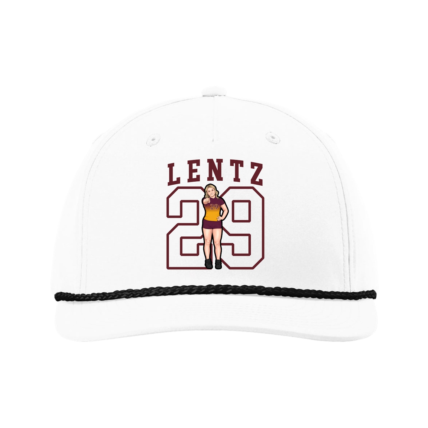Five-Panel Classic Rope Cap — Shirsey in White