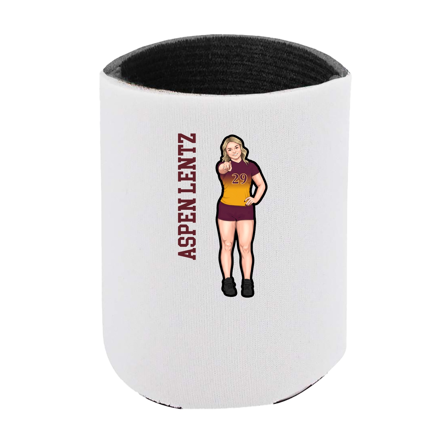 Can Holder — Name Vertical in White