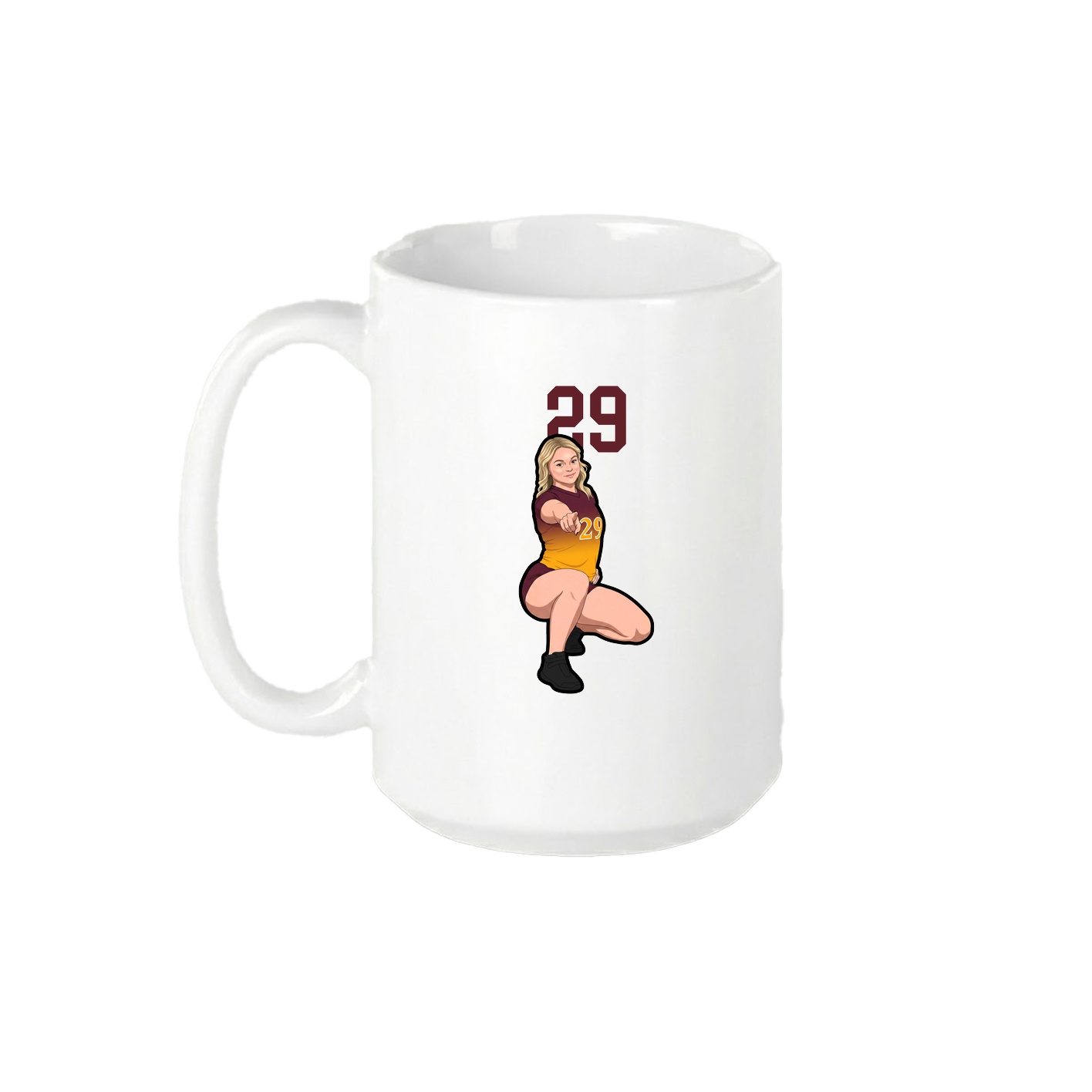 15oz Coffee Mug — Number Top in White