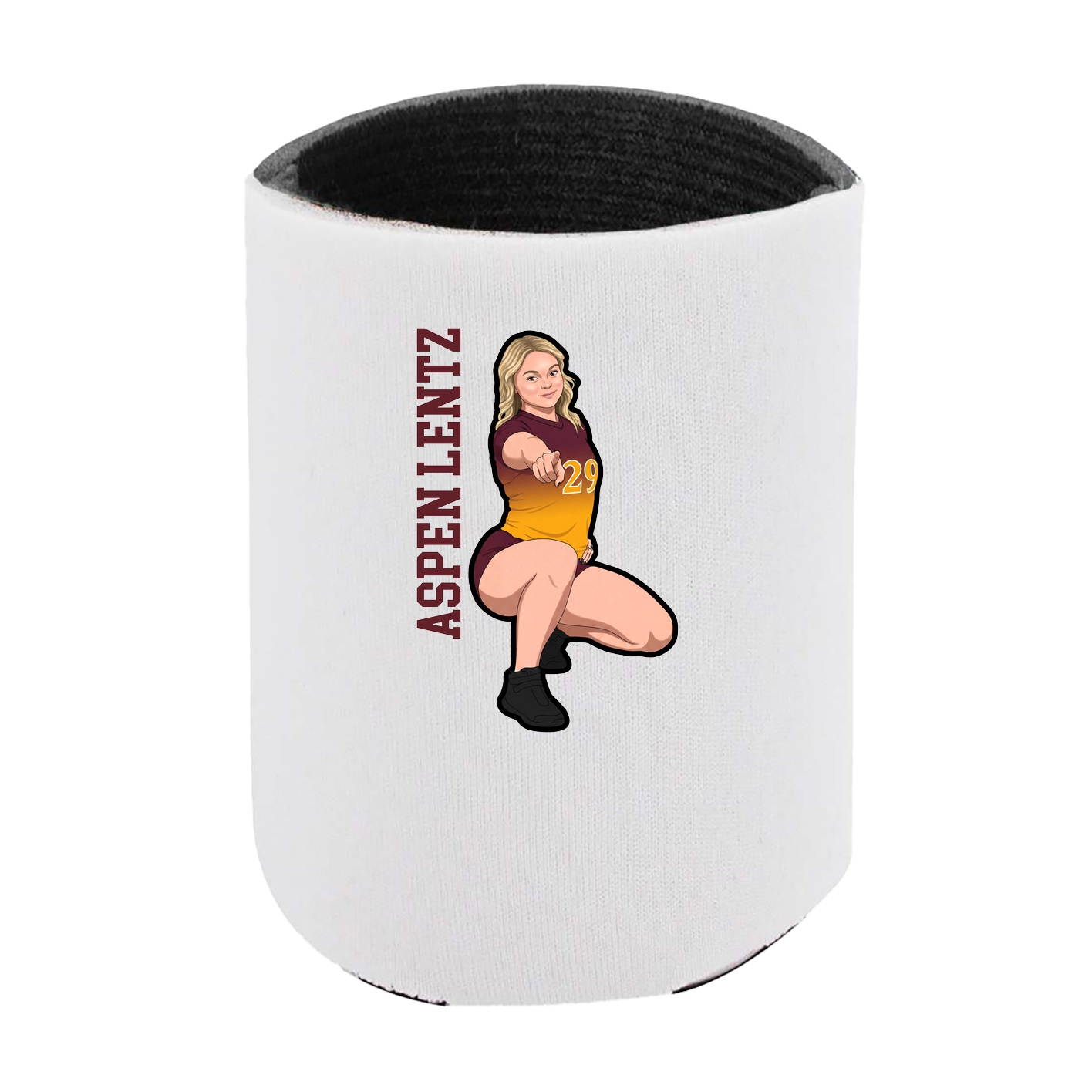 Can Holder — Name Vertical in White