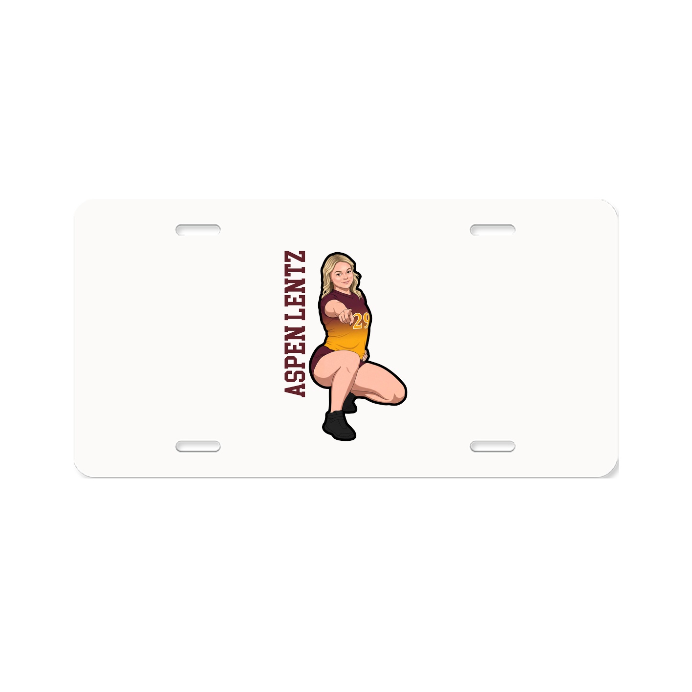 License Plate — Name Vertical in Classic
