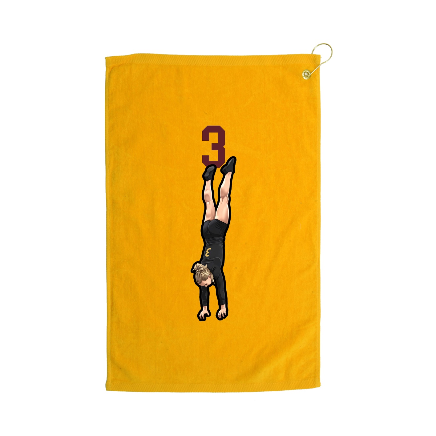 Golf Towel — Number Top in Gold