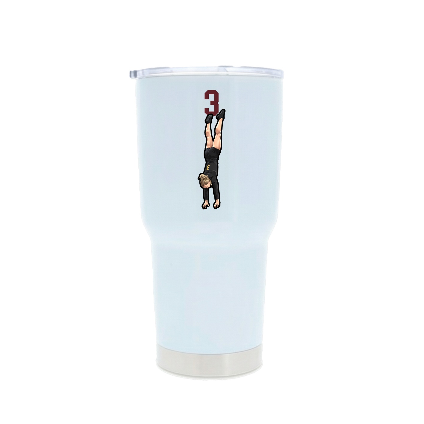 30oz Stainless Steel Tumbler — Number Top in White