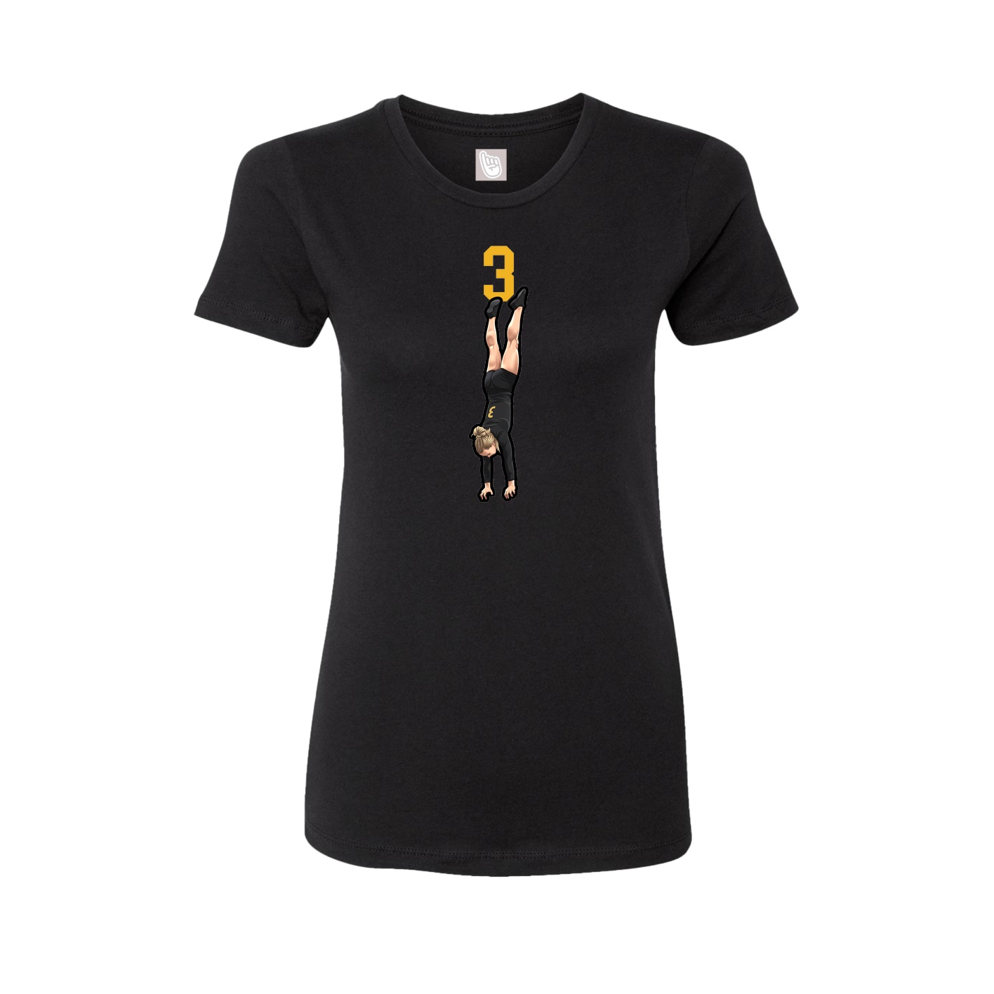 Fitted Women's Tee — Number Top in Black