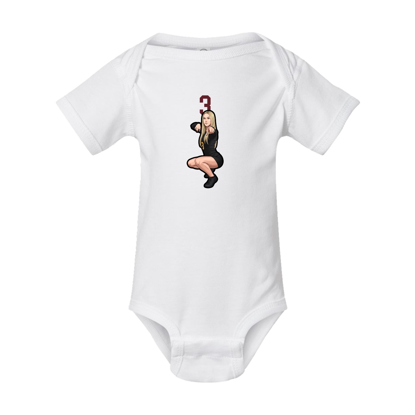 Baby Onesie — Number Top in White