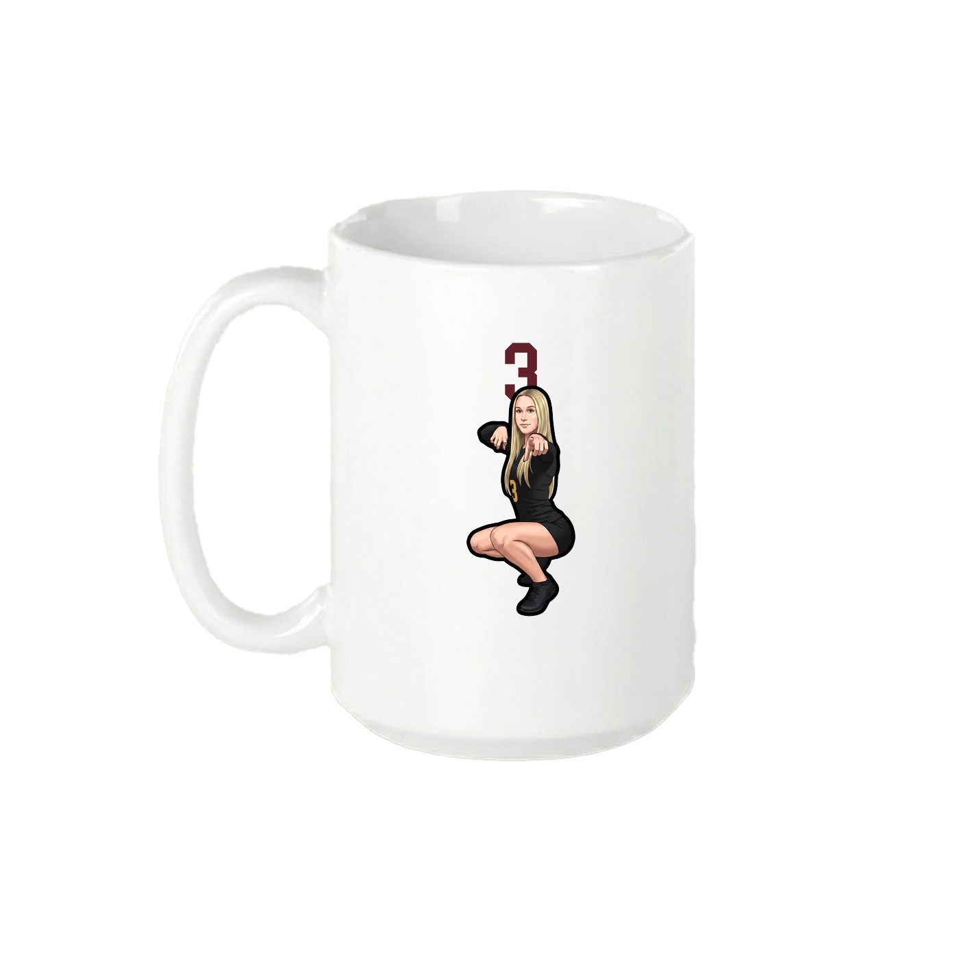 15oz Coffee Mug — Number Top in White
