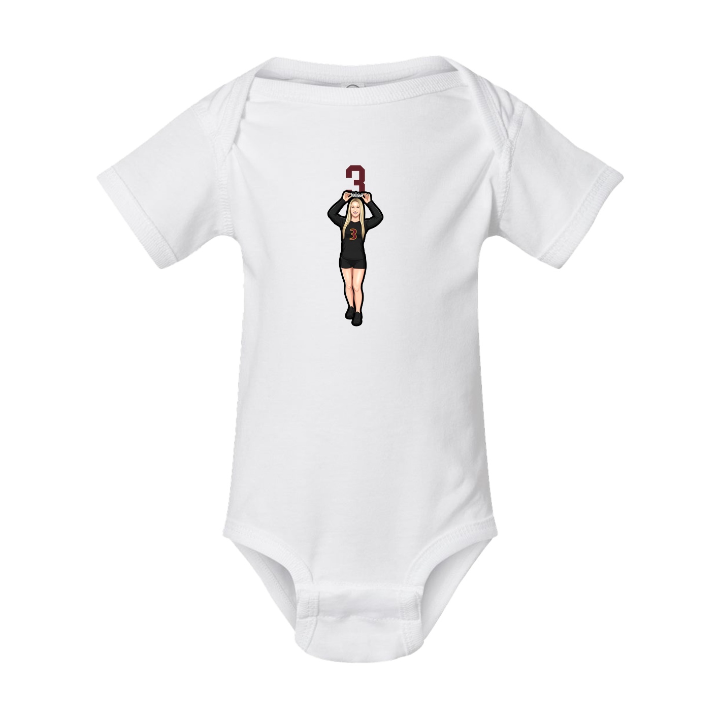 Baby Onesie — Number Top in White