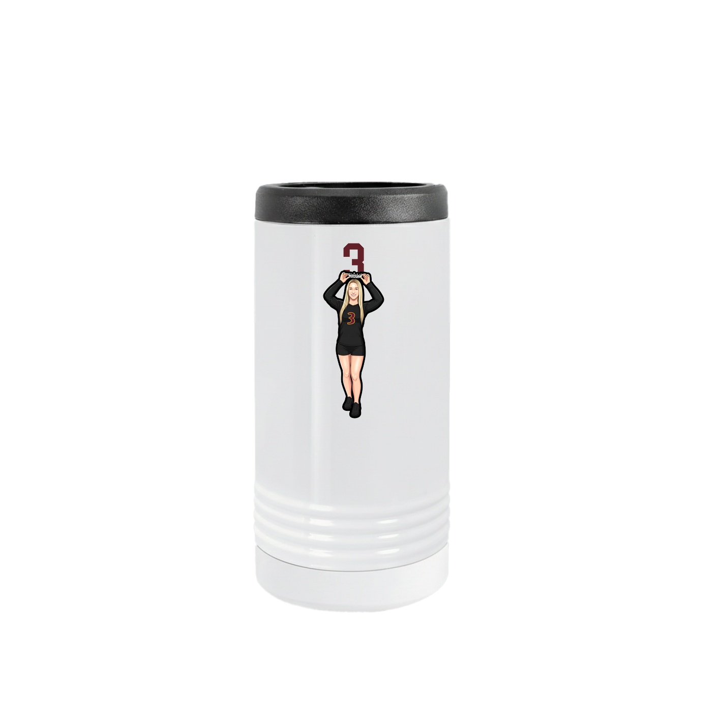 Slim Beverage Holder — Number Top in White