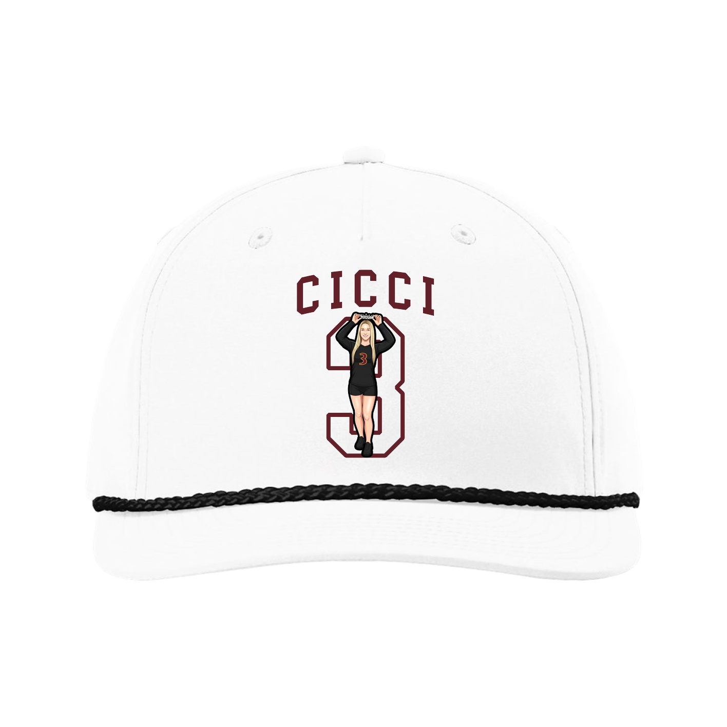 Five-Panel Classic Rope Cap — Shirsey in White