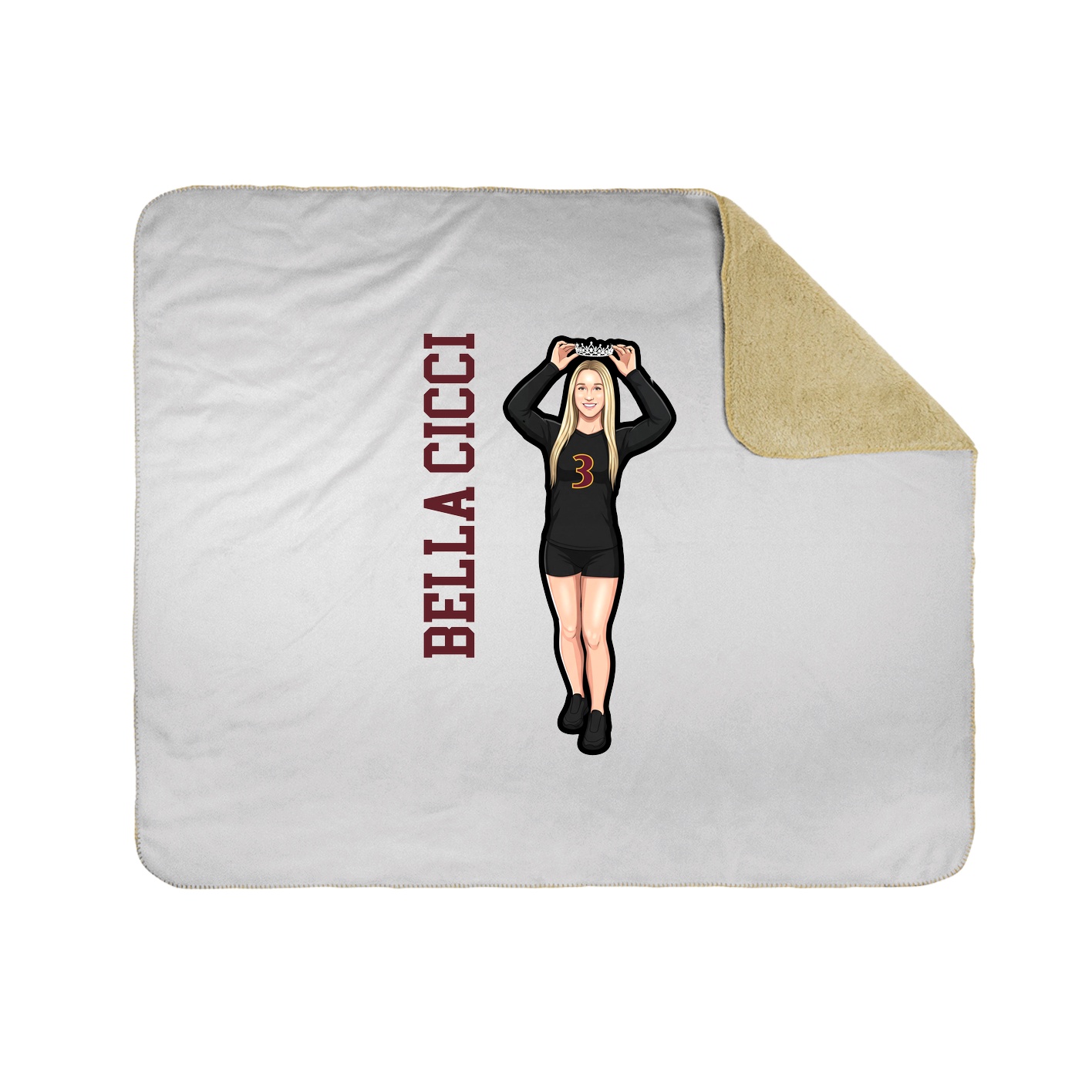 Throw Blanket — Name Vertical in White