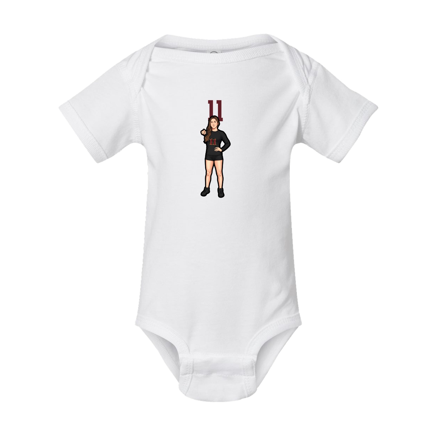 Baby Onesie — Number Top in White