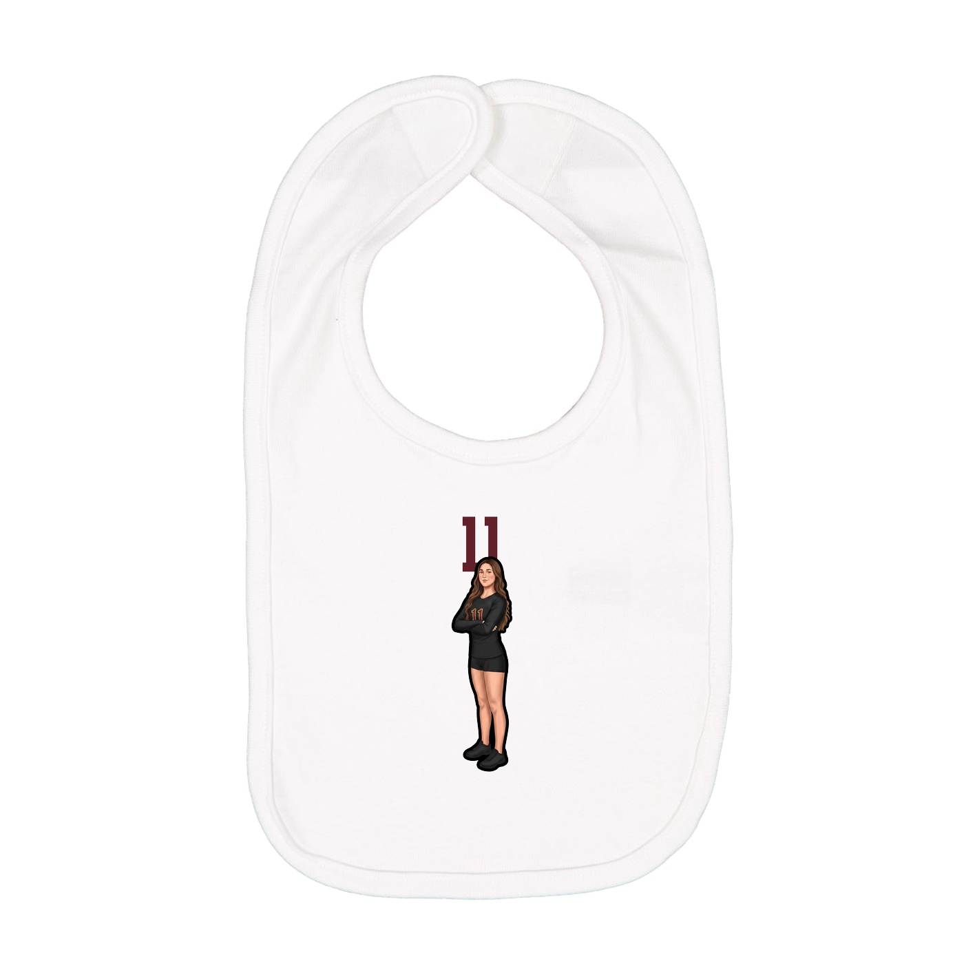 Infant Bib — Number Top in White