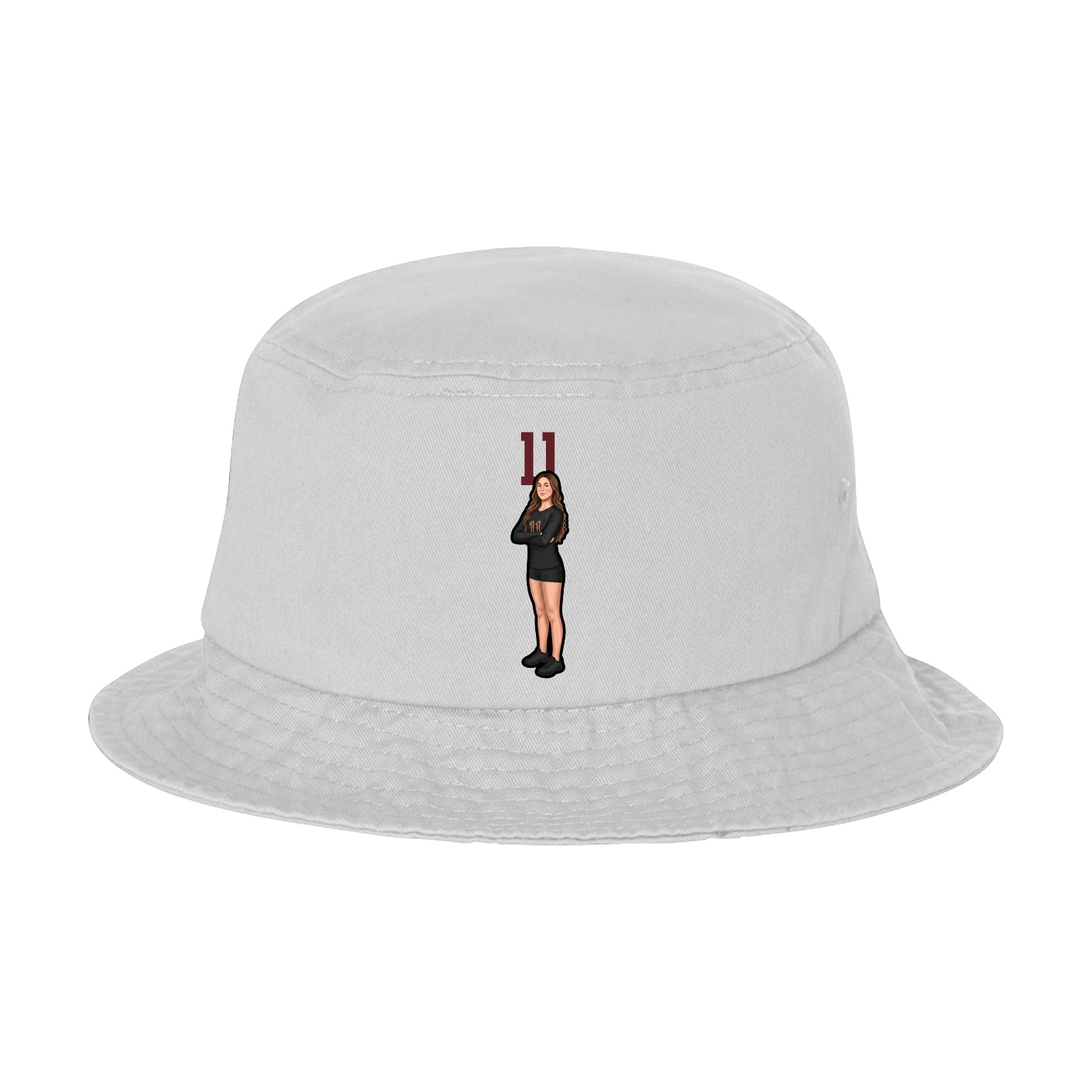 Bucket Cap — Number Top in White