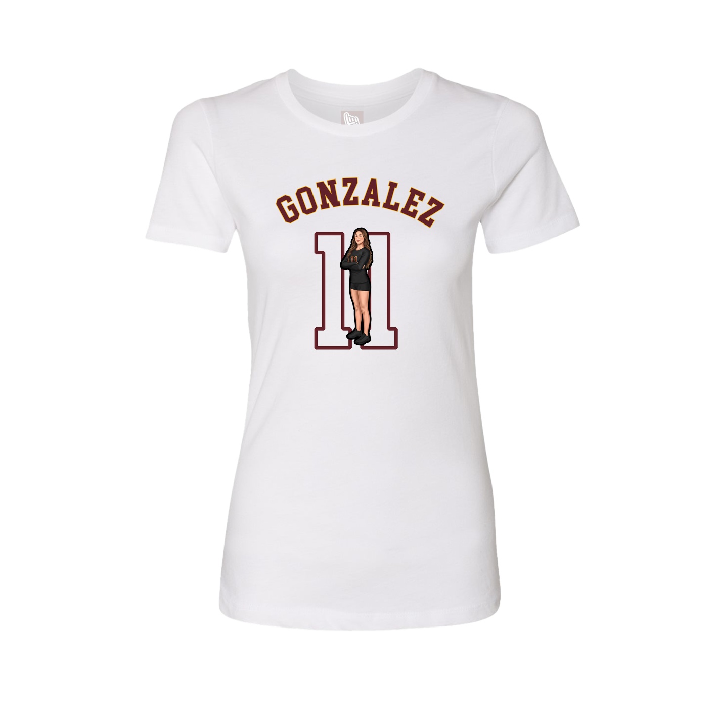 Fitted Women's Tee — Shirsey Arch in White