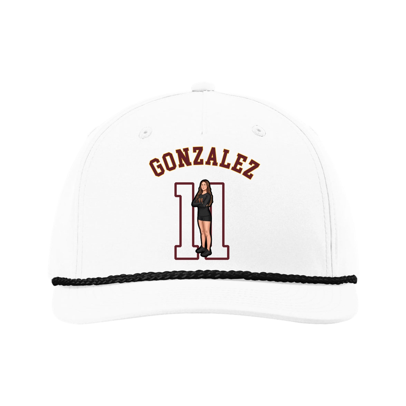 Five-Panel Classic Rope Cap — Shirsey Arch in White