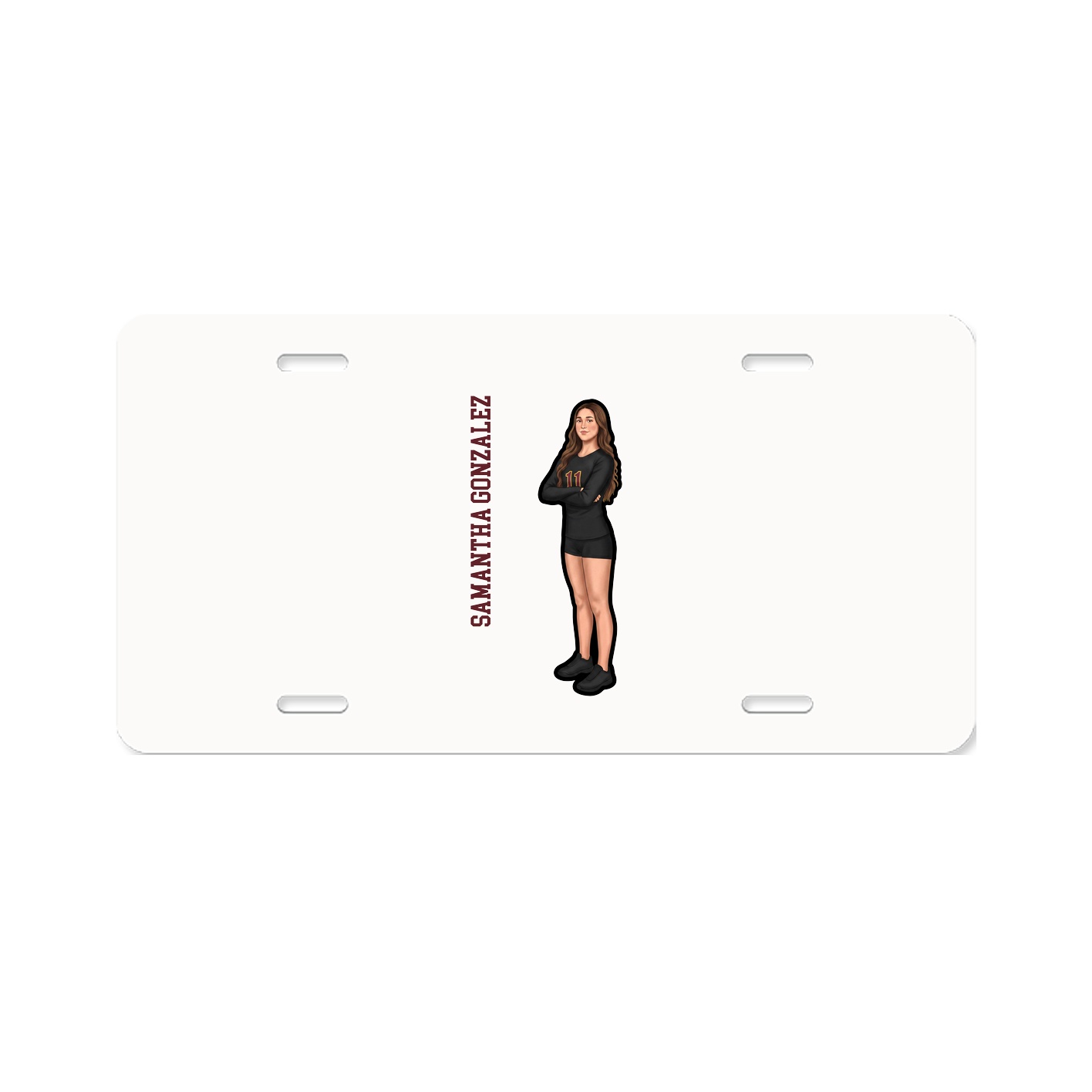 License Plate — Name Vertical in Classic