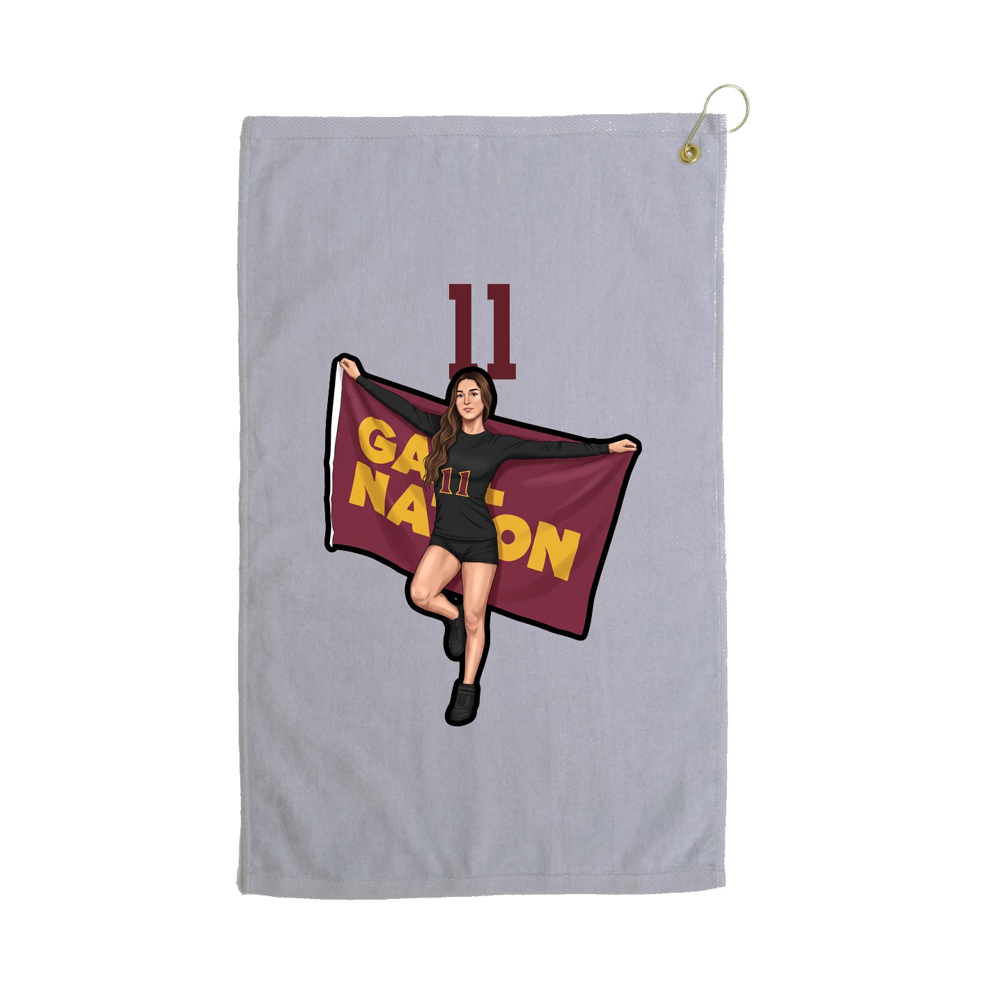 Golf Towel — Number Top in Grey