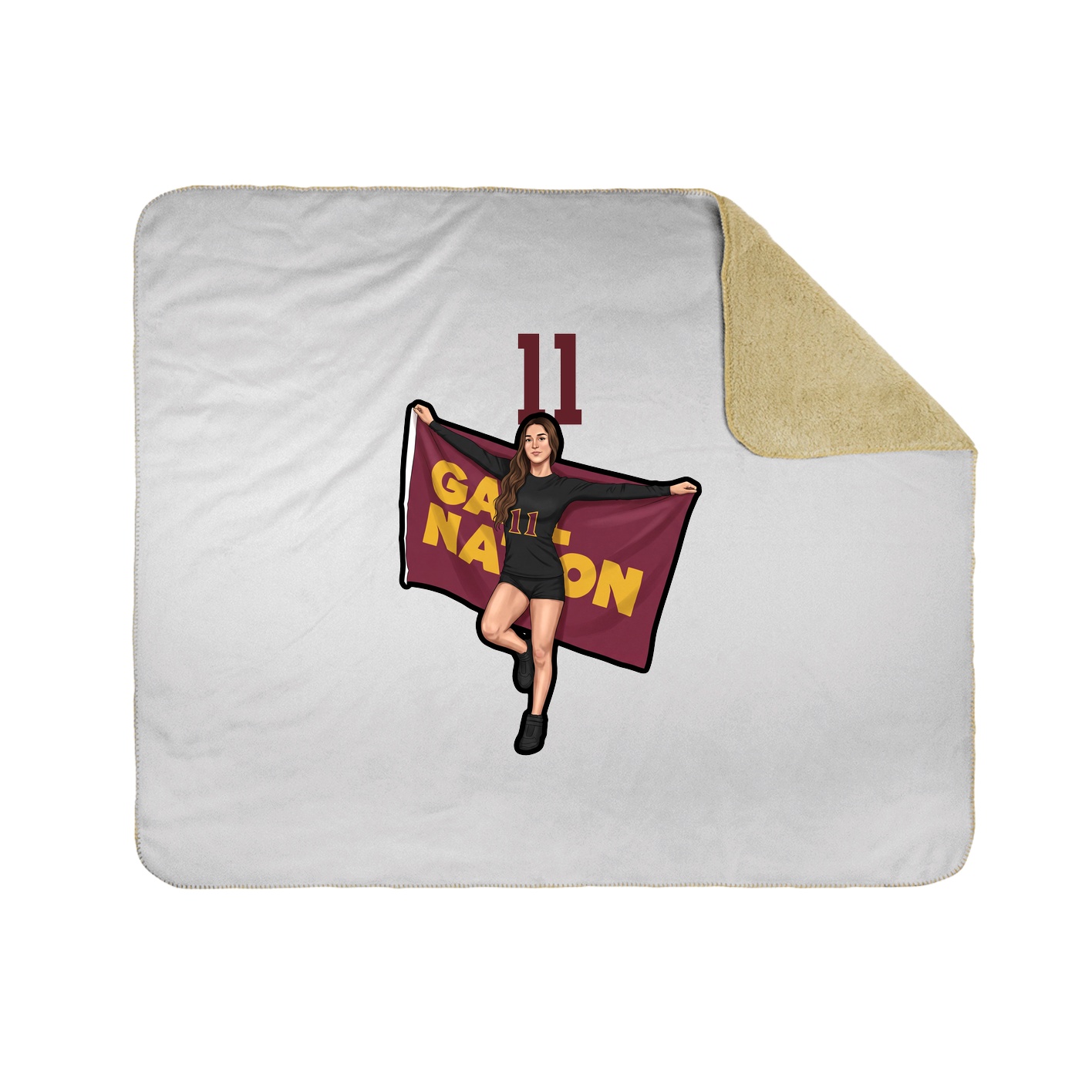 Throw Blanket — Number Top in White