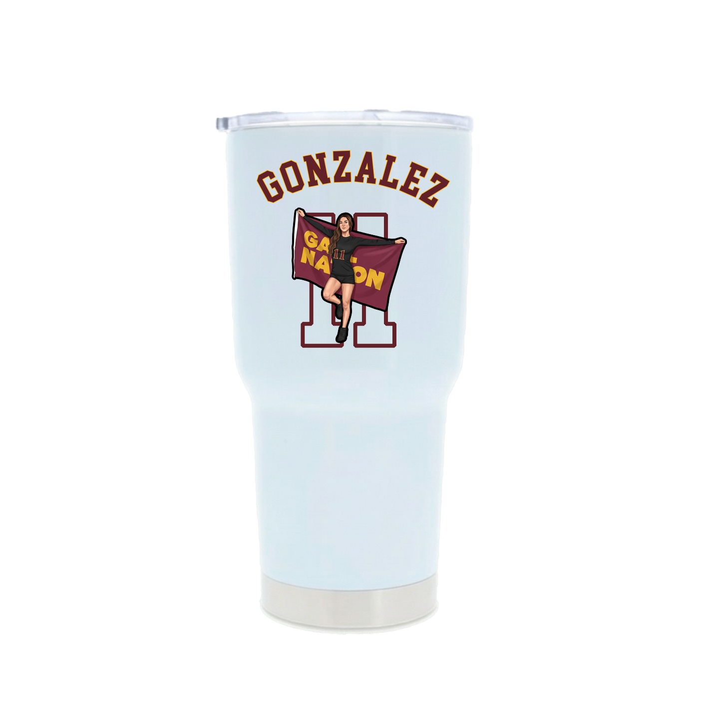 30oz Stainless Steel Tumbler — Shirsey Arch in White