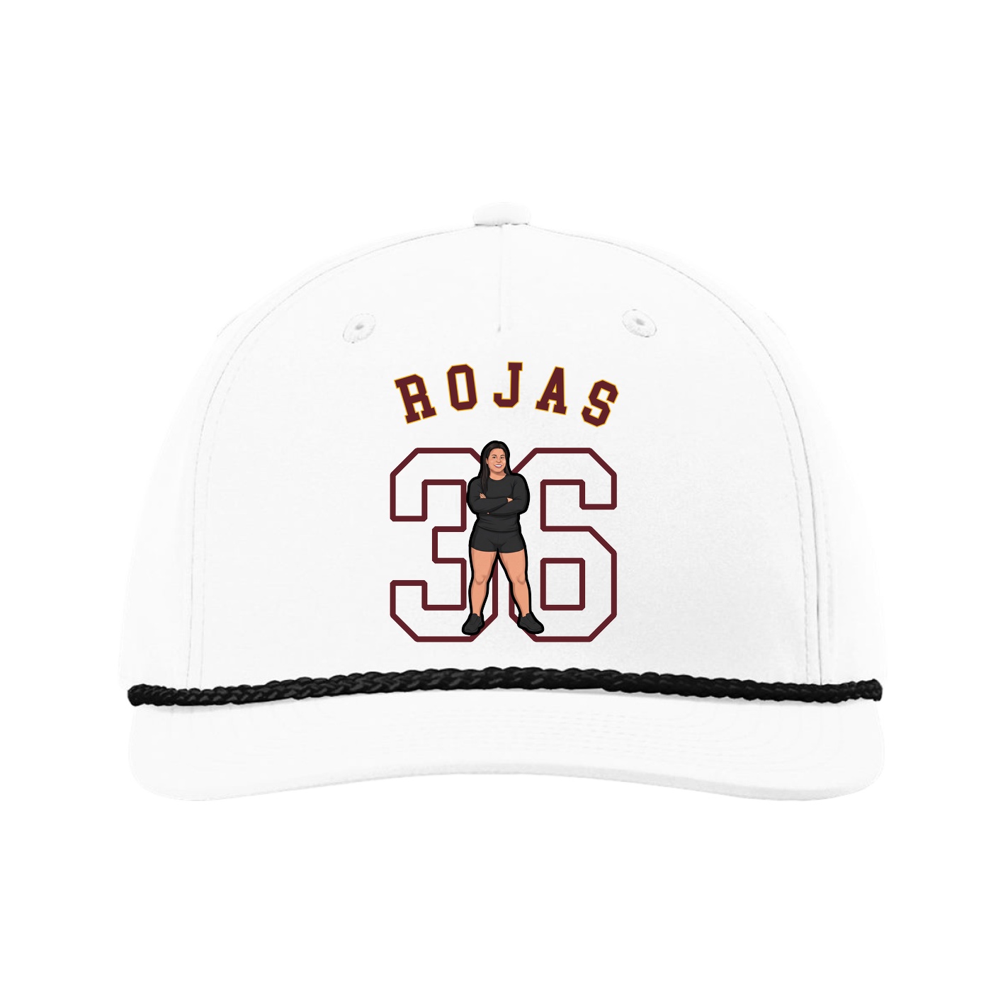 Five-Panel Classic Rope Cap — Shirsey Arch in White