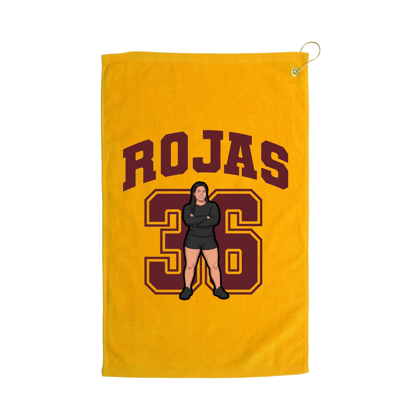 Golf Towel — Number in Gold