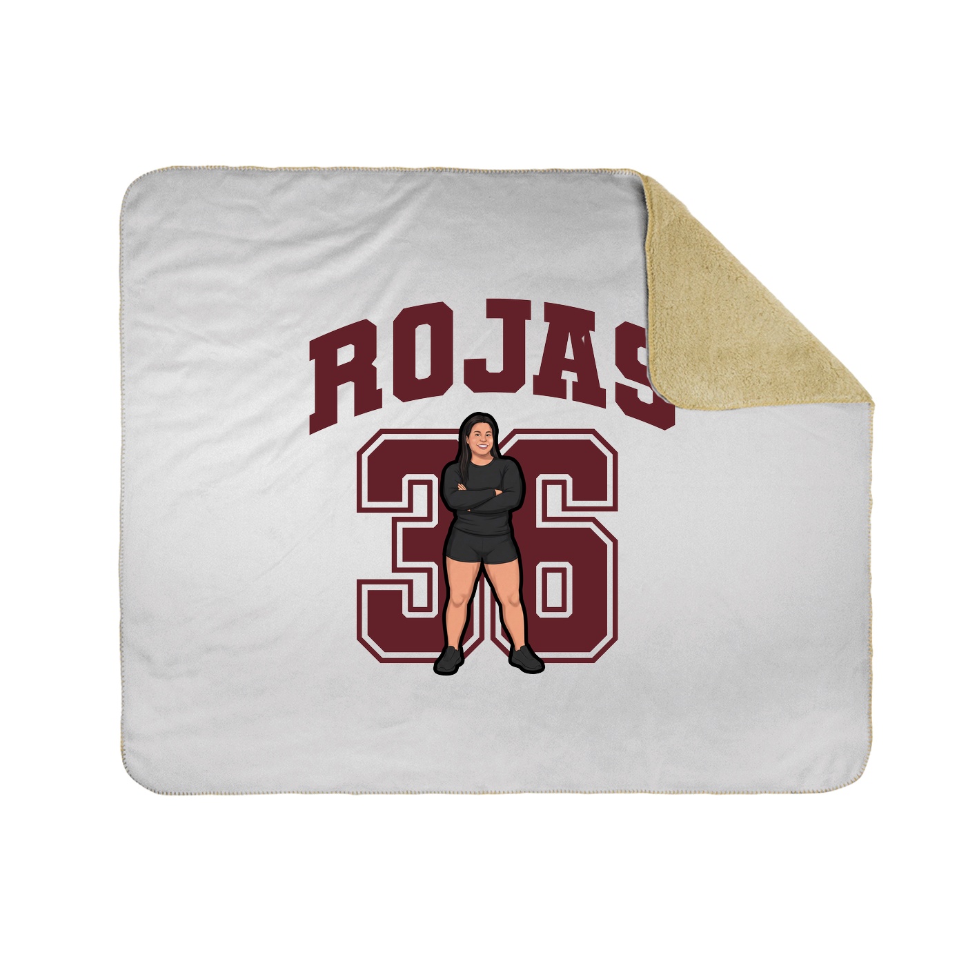 Throw Blanket — Number in White