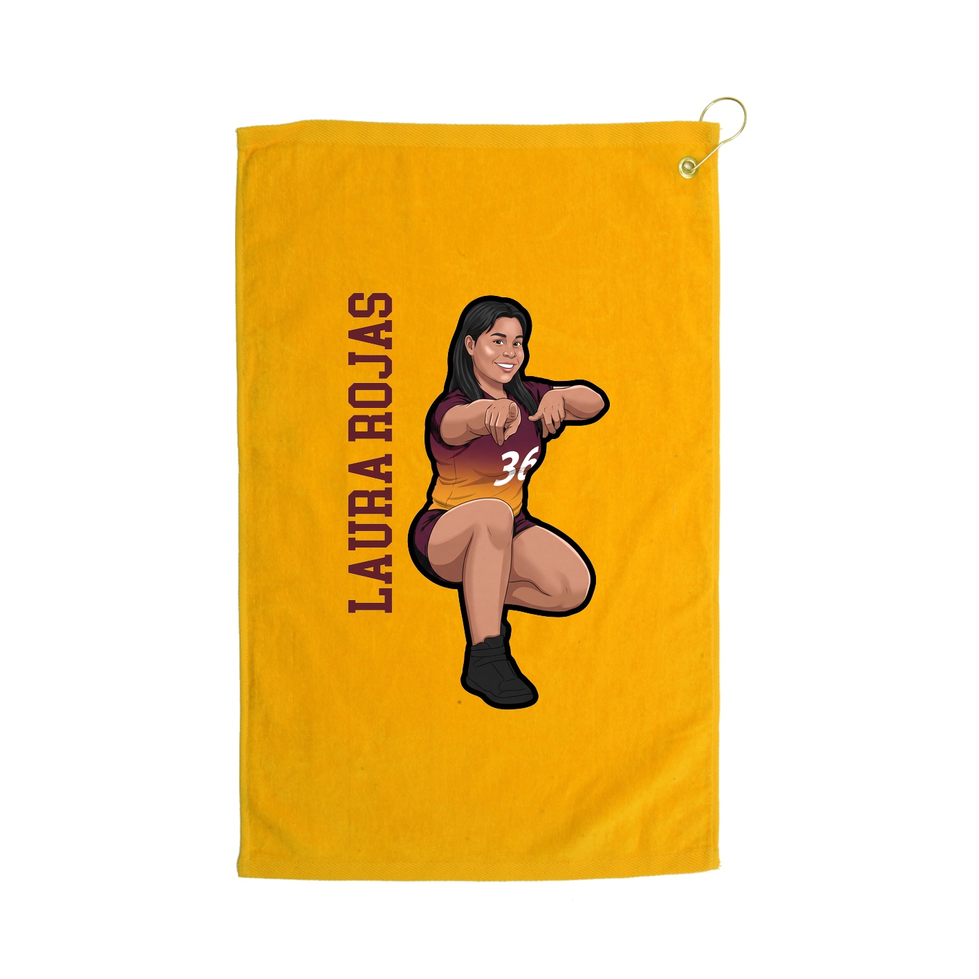 Golf Towel — Name Vertical in Gold