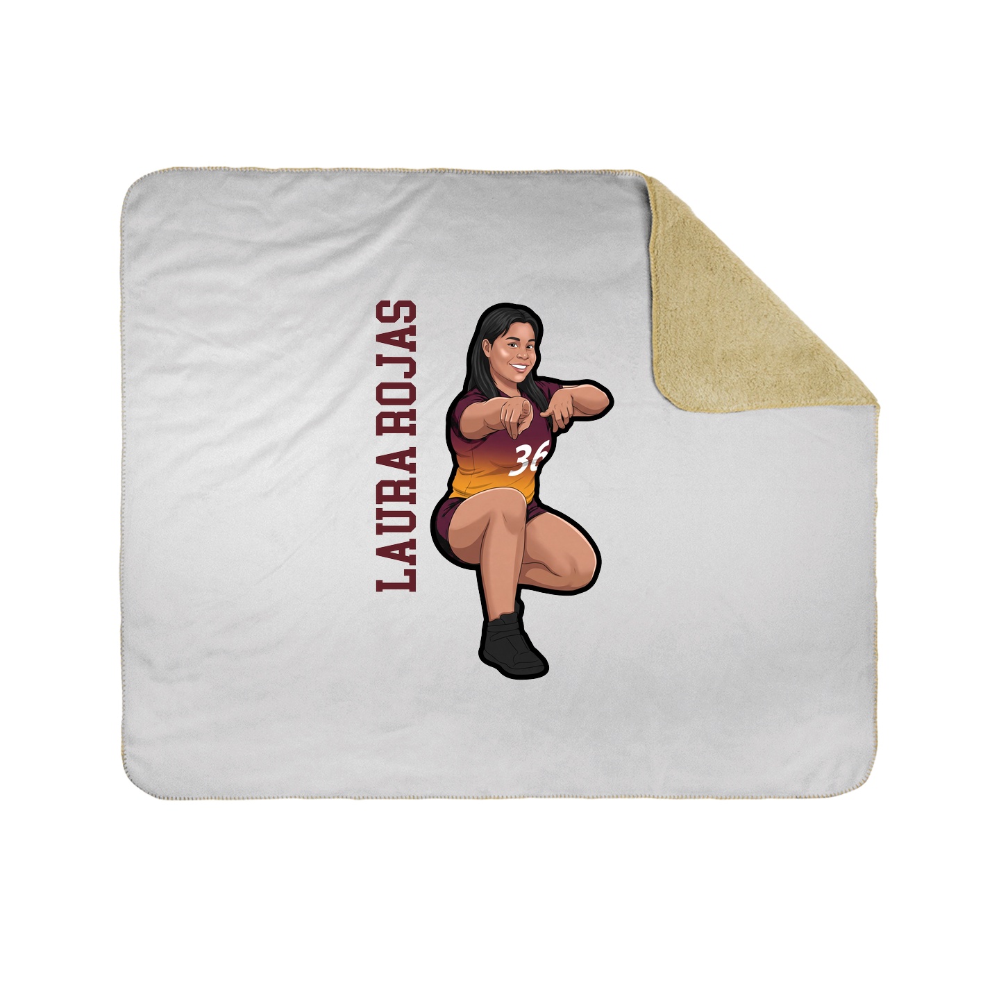 Throw Blanket — Name Vertical in White